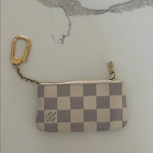 Louis Vuitton Damier Azur Key Pouch with Gold Accents